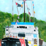 The Coast Guard Cutter Acacia Magnet by Linda Boss