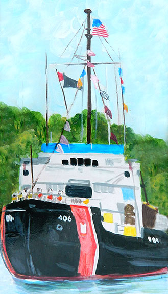 The Coast Guard Cutter Acacia Magnet by Linda Boss