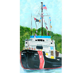The Coast Guard Cutter Acacia Magnet by Linda Boss