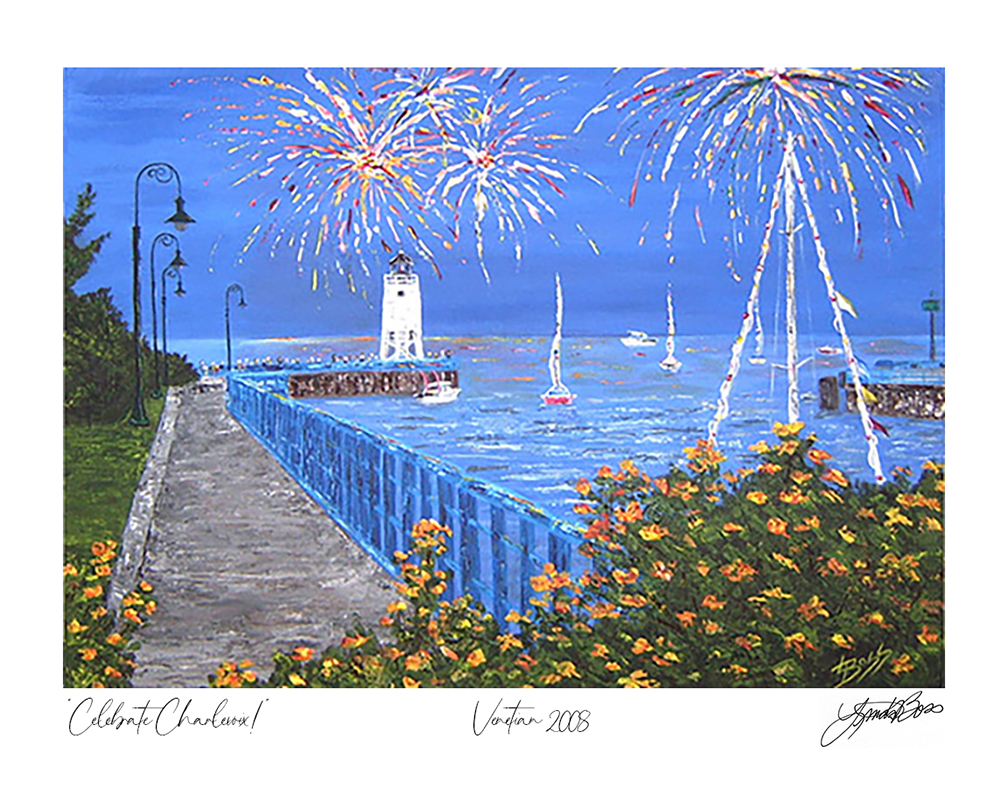 Celebrate Charlevoix! Venetian 2008 by Linda Boss Fine Art Prints available as a 5x7, 8x10, 11x14 and 16x20. Signed and Authorized Seal.