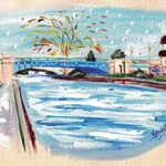 Charlevoix Bridge Drop 2016 Original Painting Study by Linda Boss