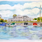 The Charlevoix Yacht Club Print by Linda Boss Fine Art