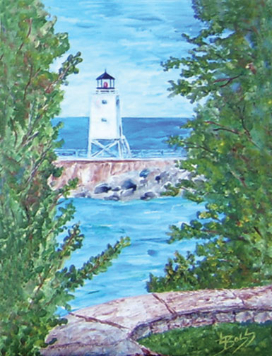 Charlevoix Lighthouse "I" Like it White