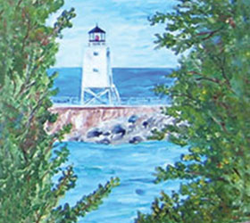 Charlevoix Lighthouse "I" Like it White