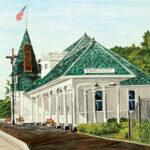 Charlevoix's Historic Railroad Depot Large Print by Linda Boss