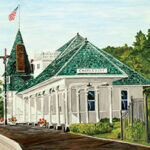 Charlevoix's Historic Railroad Depot Large Print by Linda Boss