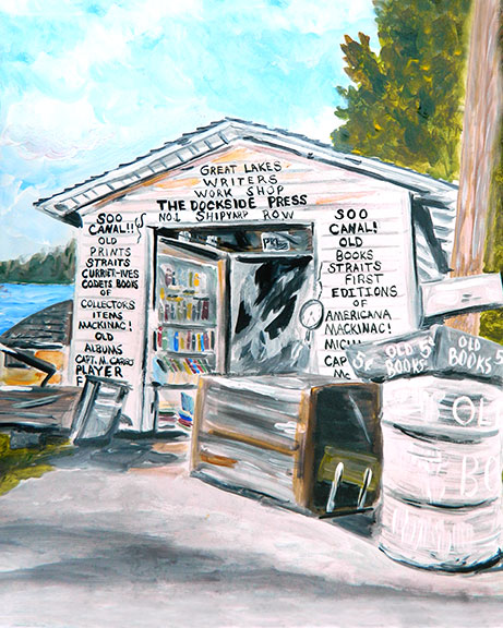 Dockside Press of Charlevoix Print by Linda Boss