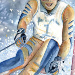 Downhill Skier - Watercolor