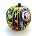 Jewel Abstract on Black Pumpkin by Linda Boss Fine Art