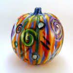 Jewel Abstract on Orange Pumpkin by Linda Boss Fine Art