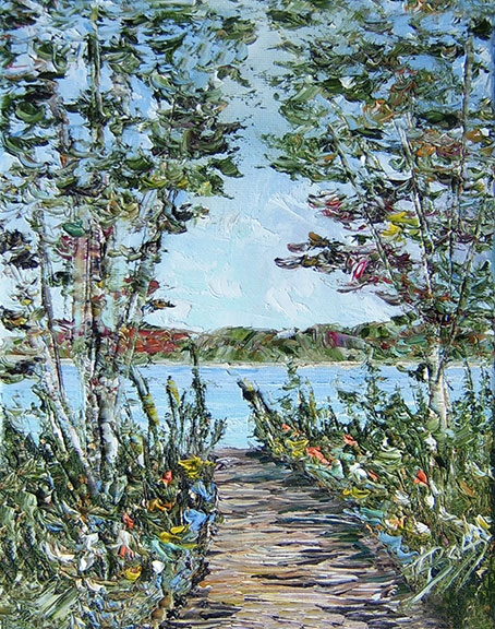 A Lake Michigan Autumn Walk - Print by Linda Boss