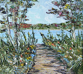 A Lake Michigan Autumn Walk - Print by Linda Boss