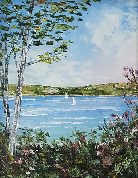 Lake Michigan Garden Print by Linda Boss
