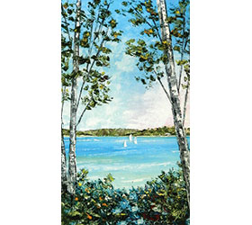 Lake Charlevoix Through the Birch