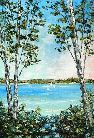 Lake Charlevoix Through the Birch