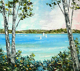 Lake Charlevoix Through the Birch
