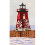 Wooden Charlevoix Lighthouse Magnet by Linda Boss
