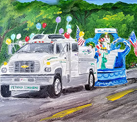 The Charlevoix Petunia Truck by Linda Boss Fine Art
