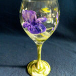 It's a Garden Party! Purple Iris Wine Glass
