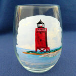 The Charlevoix Lighthouse in Red #4
