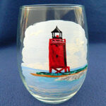 The Charlevoix Lighthouse in Red #4
