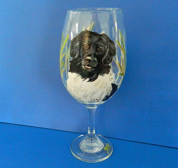 Stabyhoun on White Wine Glass