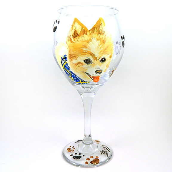 Pomeranian Red Wine Glass