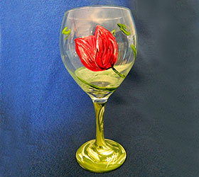 It's a Tulip Party! Red Tulip Wine Glass