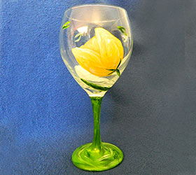 It's a Tulip Party! Yellow Tulip Wine Glass