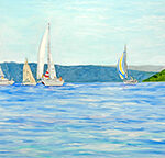 Wednesday Night Races on Lake Charlevoix Magnet by Linda Boss