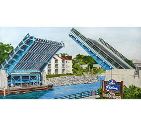 Welcome to Charlevoix Painting Magnet by Linda Boss
